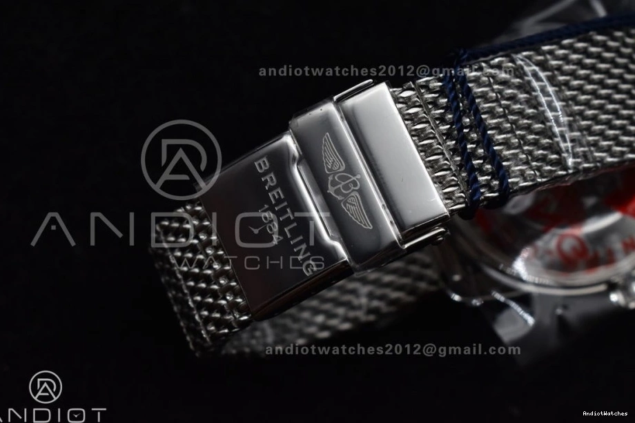 Blue and Bezel RG Dial SuperOcean BLSF A Heritage Ceramic WaterResistant 1172 SS II Bezel Mesh Bracelet 42mm Blue on 1118